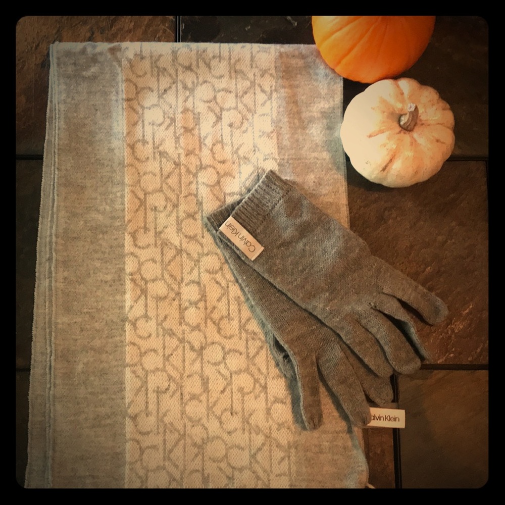 Calvin Klein scarf and glove set